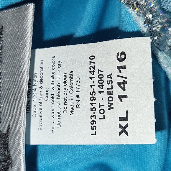 NWT Disney Parks Frozen Princess Elsa Costume Size XL 14/16 - Picture 8 of 8